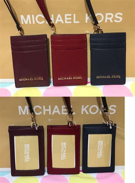 michael kors badge holder|michael kors lanyard id holder.